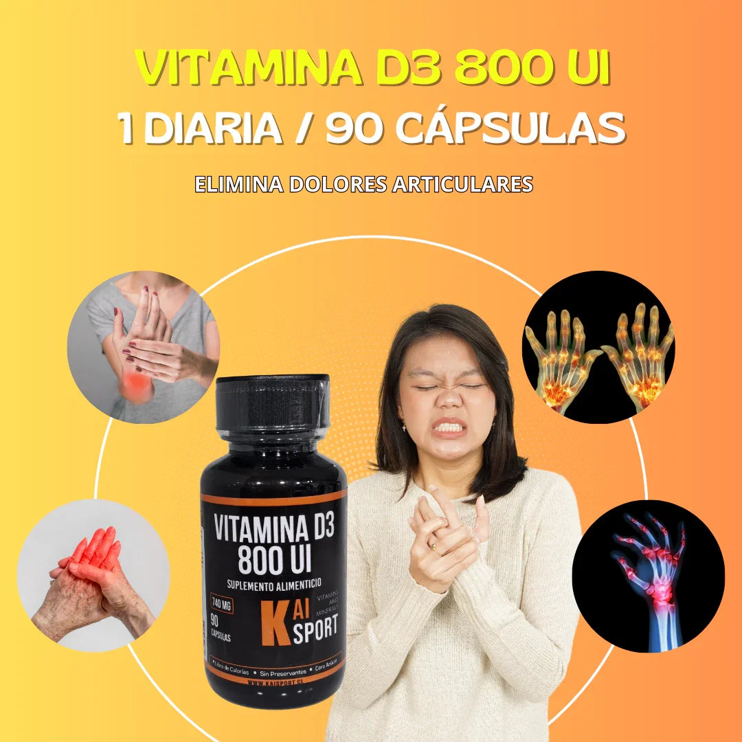 Vitamina D3 800 UI - 90 cápsulas - Kai Sport