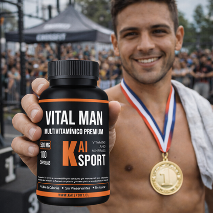 Vital Man 100 cápsulas de 500mg + Guía de modo de uso y beneficios