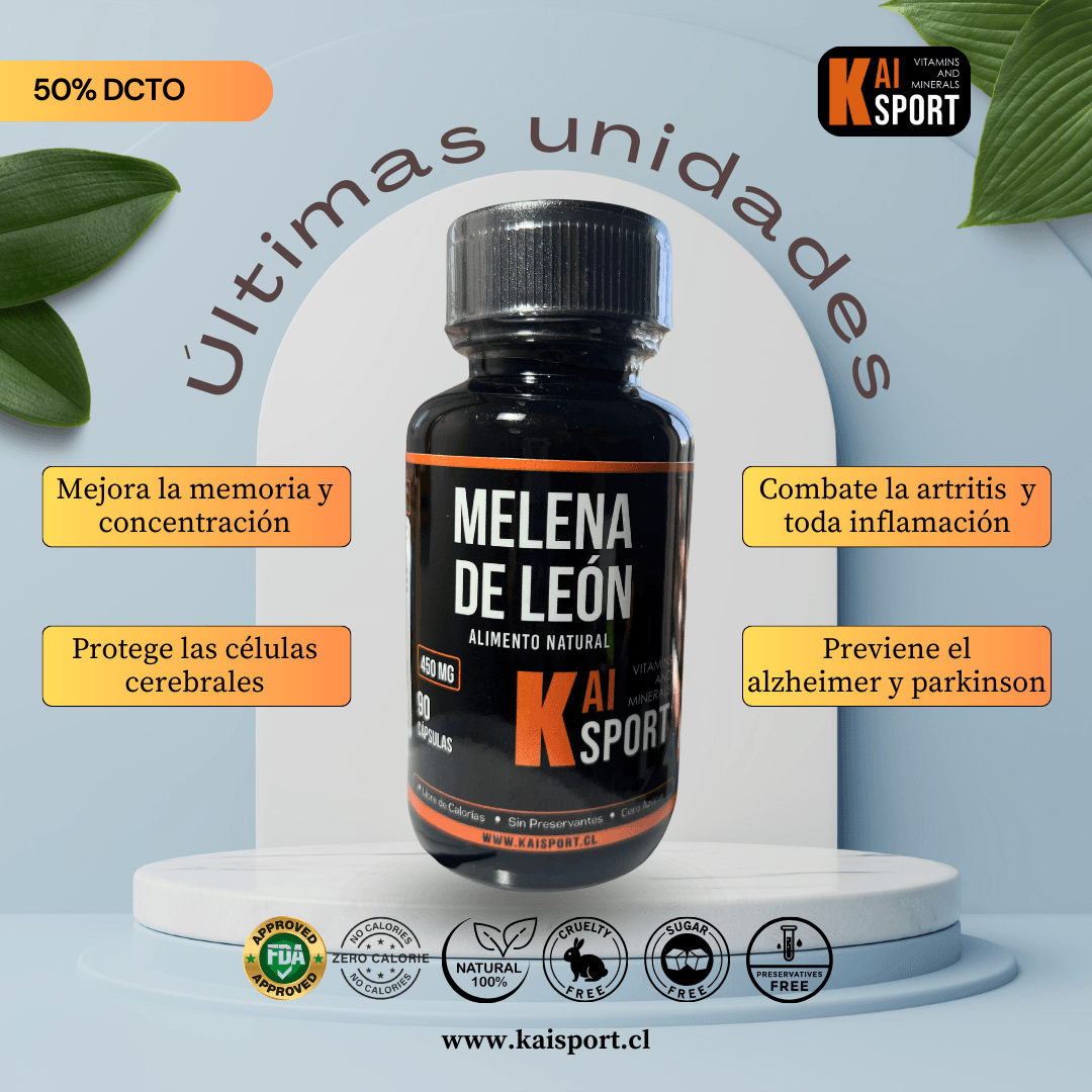 Melena de León - 3 meses de tratamiento + Guía de asesoramiento Gratis en PDF - 450Mg - Kai Sport