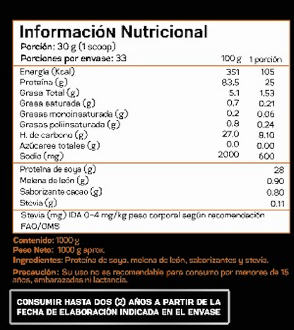 Proteína Vegana de Soya con Melena de León sin azúcar + GUÍA DE PANQUEQUE PROTEICOS
