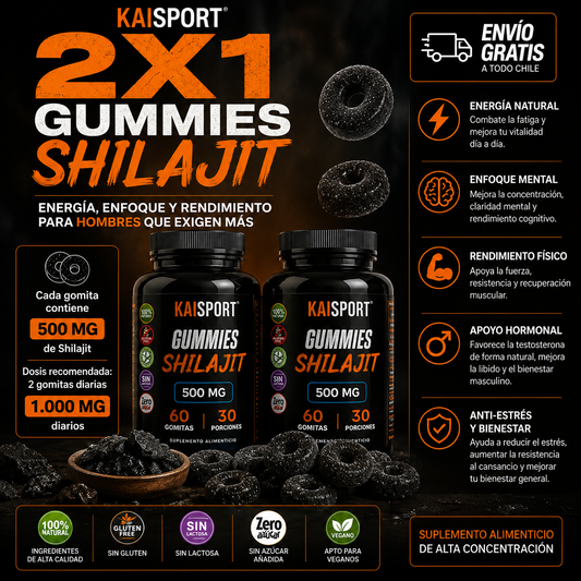Más Energía, Fuerza y Rendimiento - Gummies SHILAJIT 2X1