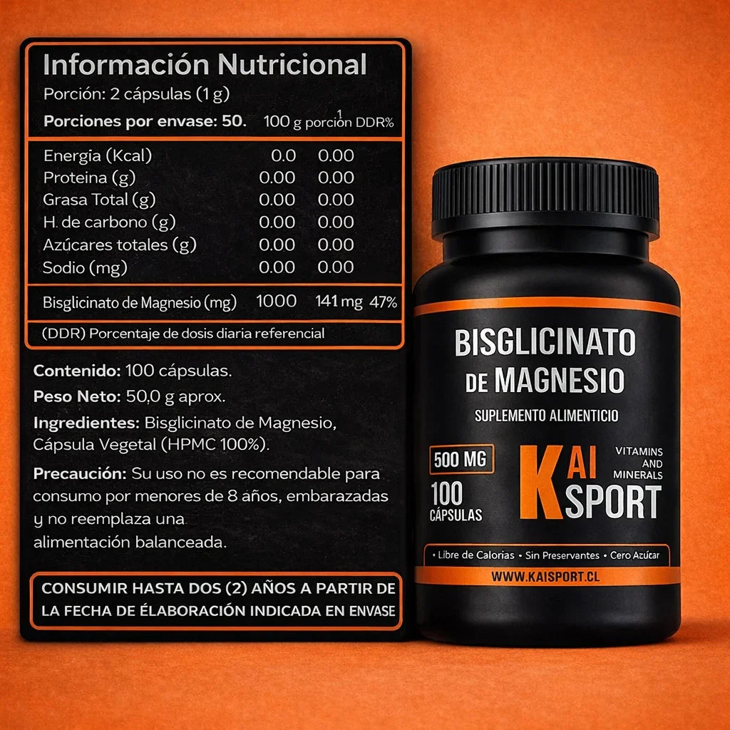 Bisglicinato de Magnesio – Descanso Profundo y Recuperación Real 100 cáps