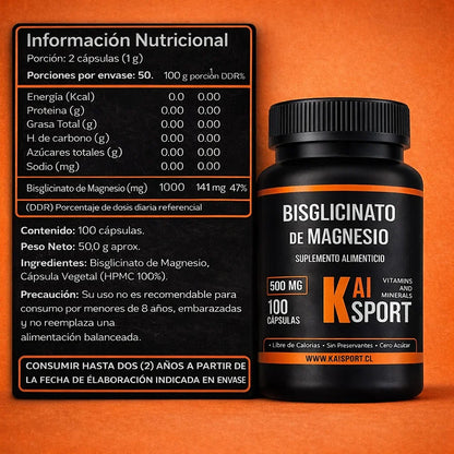 Bisglicinato de Magnesio – Descanso Profundo y Recuperación Real 100 cáps