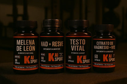 Pack Completo Testo vital + Nad con resveratrol + Melena de león + Citrato de Magnesio (regalo)