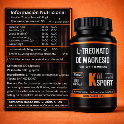 L-Treonato de Magnesio - Enfoque Alto Rendimiento Mental