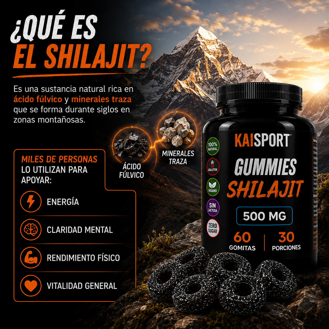 SHILAJIT Gummies - Fuerza, Energía y Rendimiento