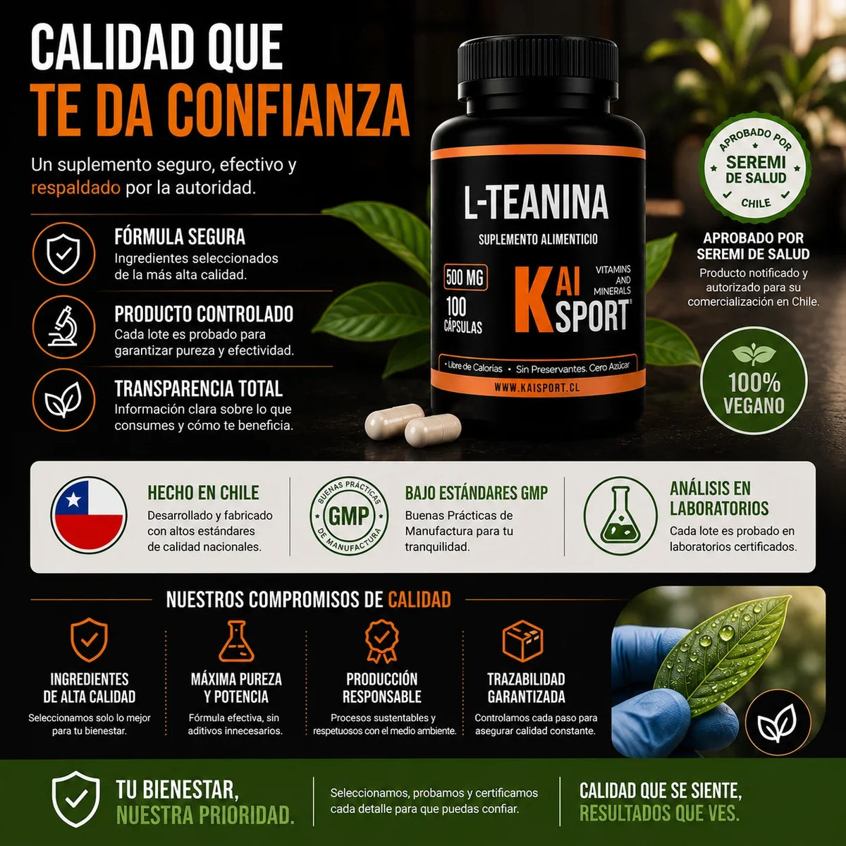 L-TEANINA – Calma y Relajación