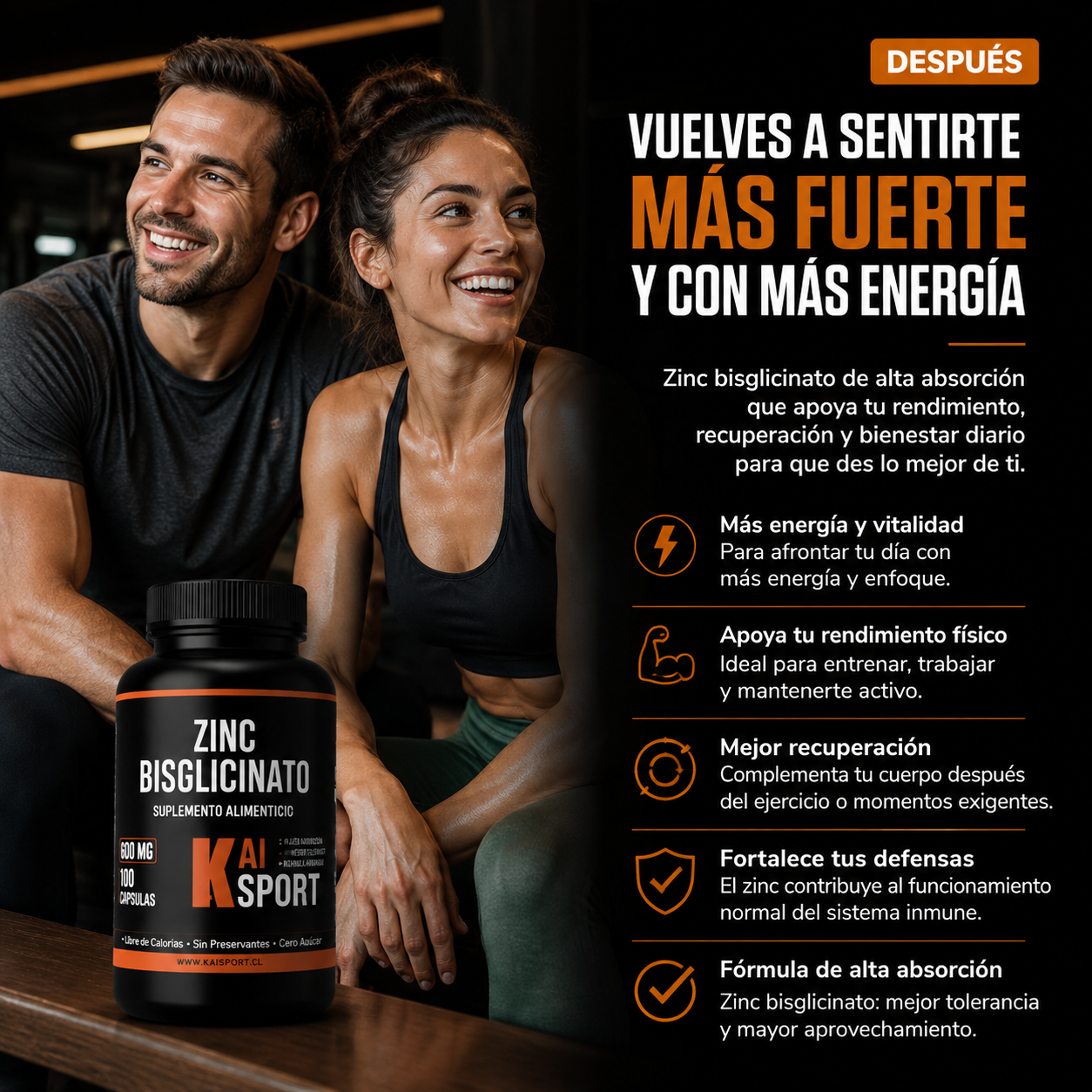 ZINC BISCIGLINATO - Fuerza, recuperación y equilibrio hormonal real