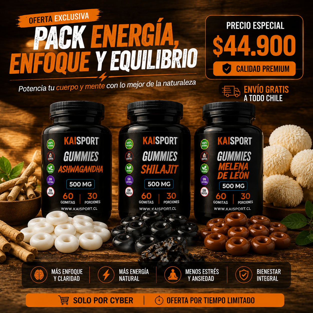 Pack Energía, Enfoque y Equilibrio GUMMIES