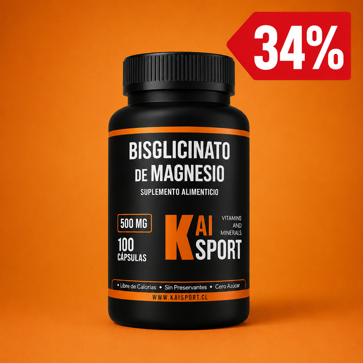 Bisglicinato de Magnesio 100 cápsulas  – Calma tu Mente y Mejora tu Descanso