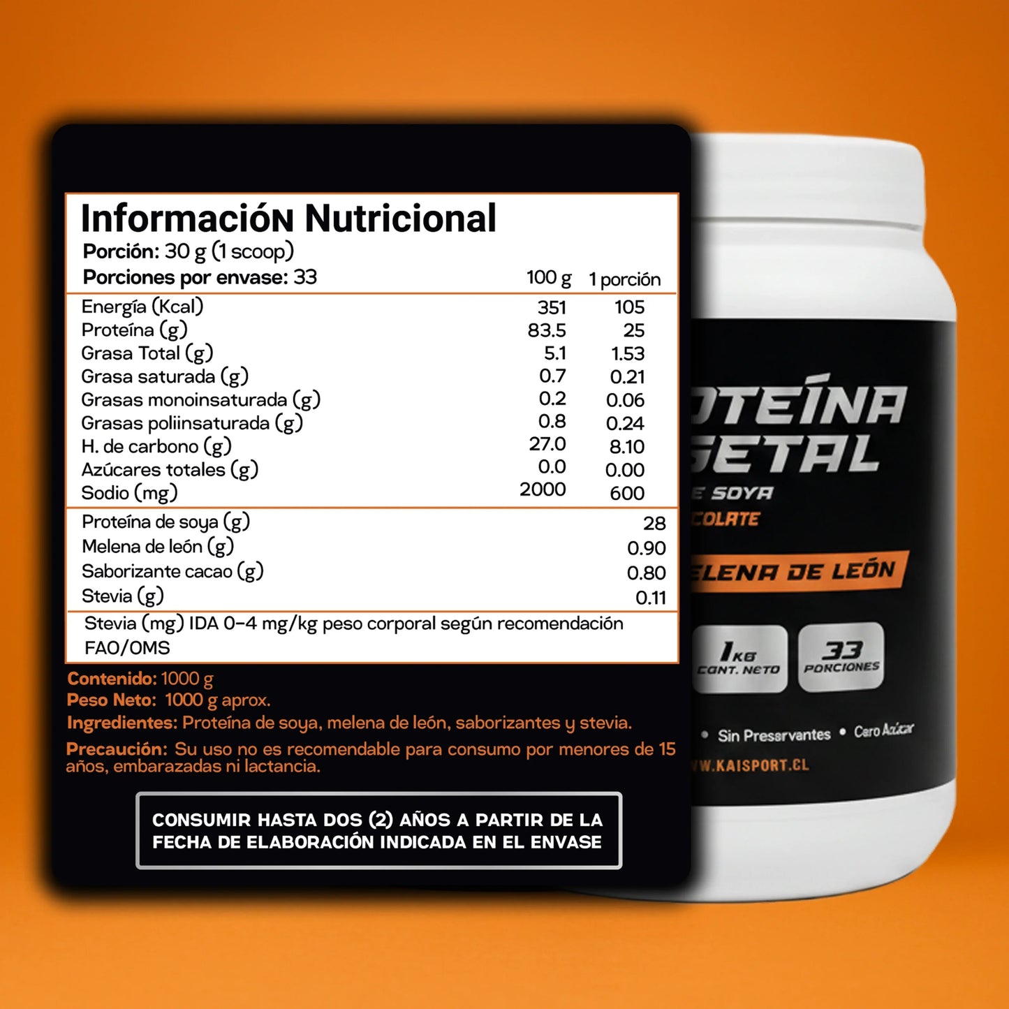 Proteína Vegetal Premium con Melena de León 🍫 28g por porción + Guía de Panqueques Proteicos GRATIS