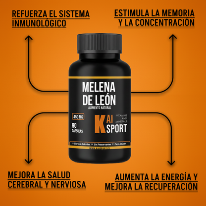 Melena de León - 3 meses de tratamiento + Guía de beneficios y modos de uso Gratis en PDF - 450Mg