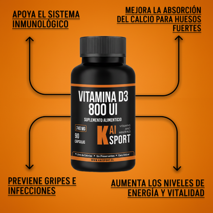 Vitamina D3 800 UI - 90 cápsulas