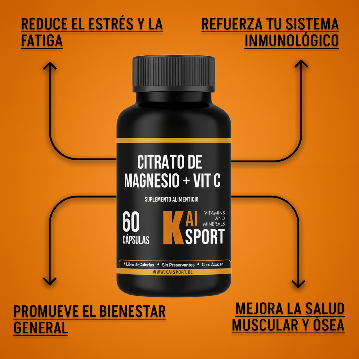 Citrato de Magnesio + Vitamina C + Guía de beneficios y modos de uso Gratis en PDF - 2 meses de Tratamiento 600Mg
