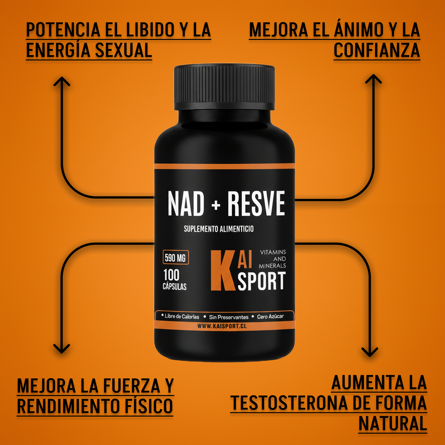 NAD + RESVERATROL - 100 Días de tratamiento 590Mg