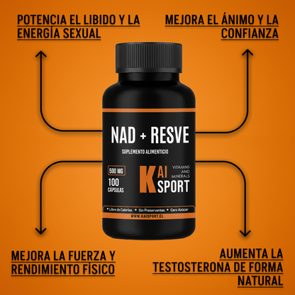 NAD + RESVERATROL - 100 Días de tratamiento 590Mg