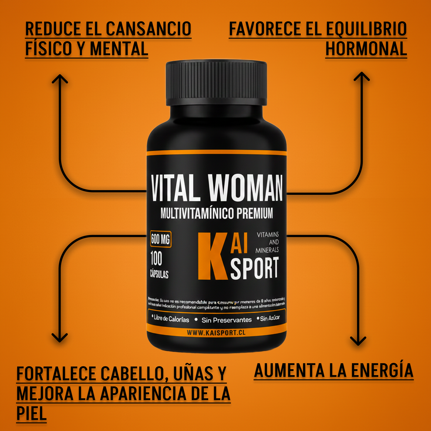 Vital Woman 100 cápsulas de 600mg + Guía de modo de uso y beneficios
