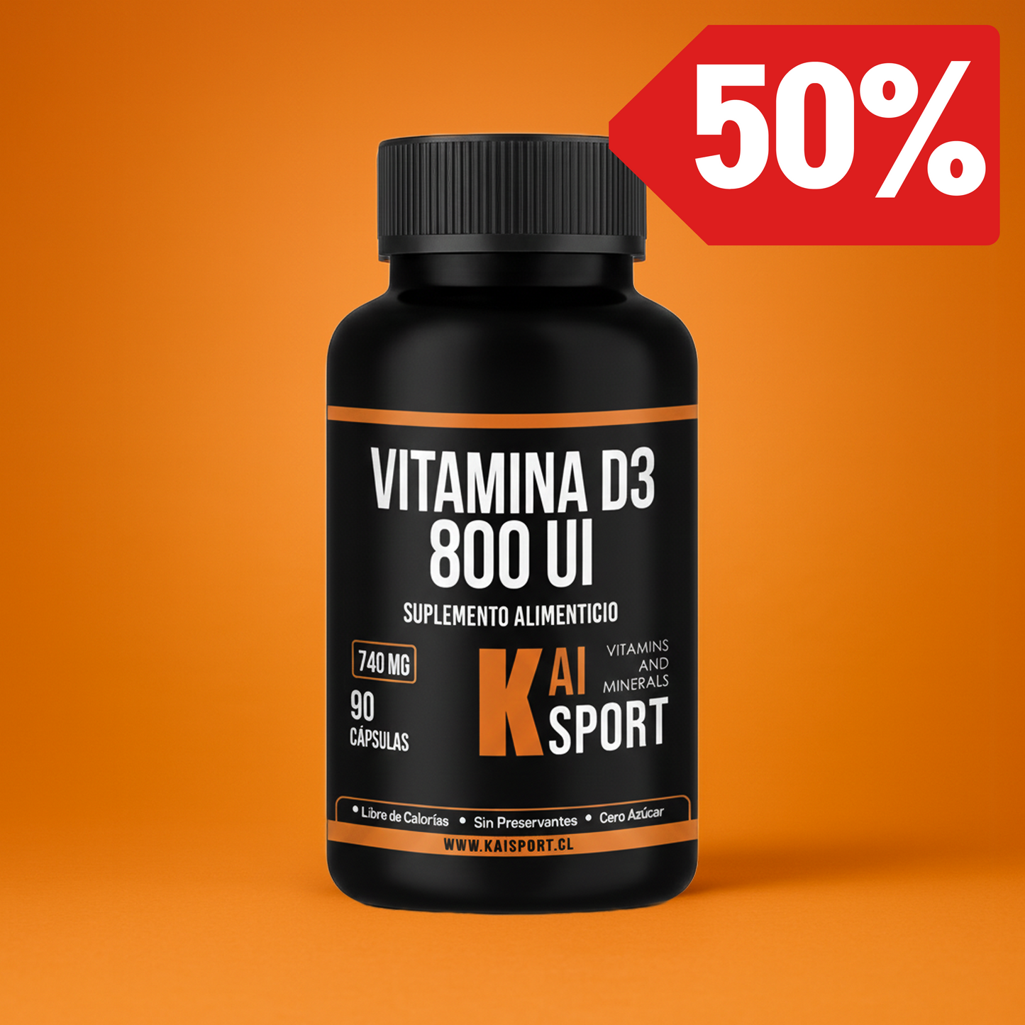 Vitamina D3 800 UI - 90 cápsulas
