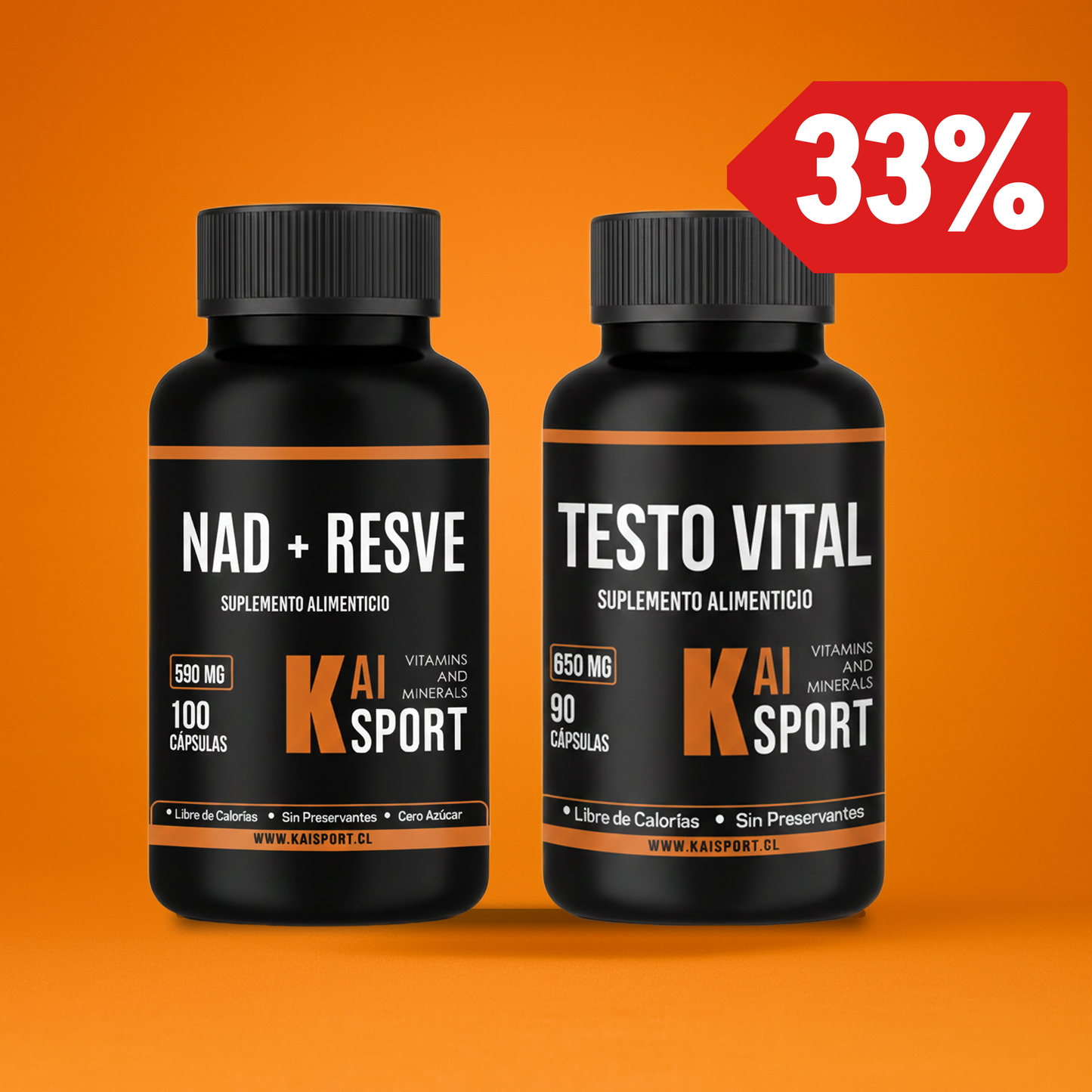 Pack Dual Testo Vital + Nad con Resveratrol + Guía de modos de uso y beneficios