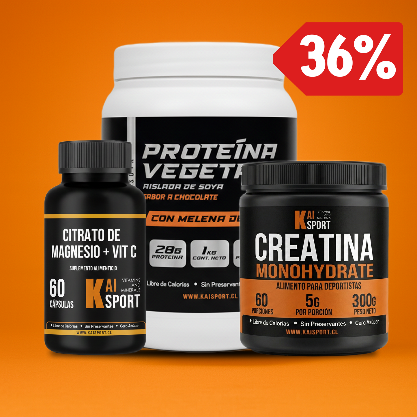 Pack Mente - Músculo Proteína + Creatina + Citrato de Magnesio (gratis)