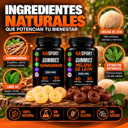 🌿 GUMMIES ASHWAGANDHA + MELENA DE LEÓN - Calma y Enfoque