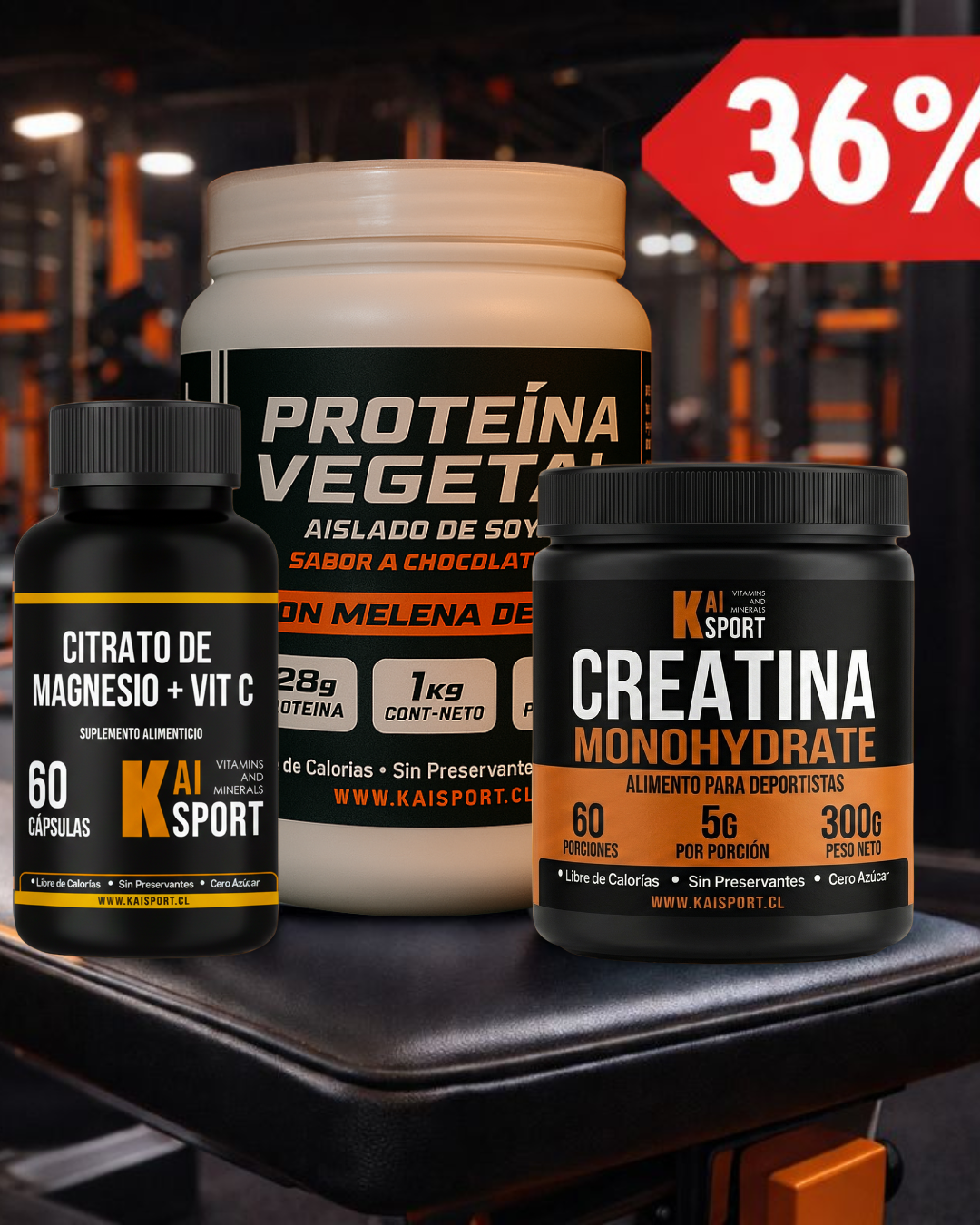 Pack Mente y Músculo: Proteína + Creatina + Citrato de Magnesio (gratis)