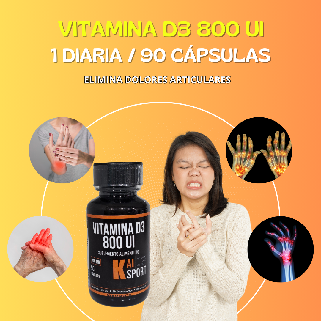 Vitamina D3 800 UI - 90 cápsulas - Kai Sport