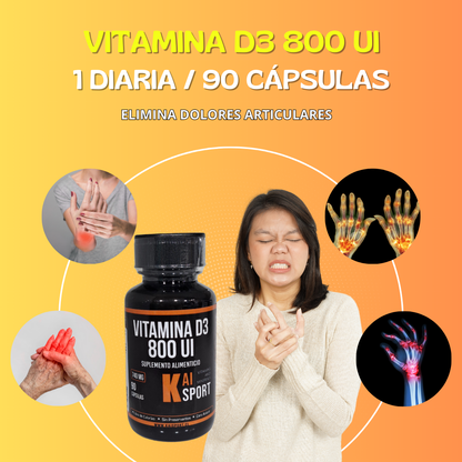 Vitamina D3 800 UI - 90 cápsulas - Kai Sport